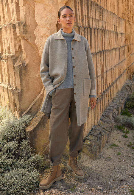Herringbone coatigan, Taupe fawn, completeTheLook