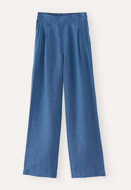 Flat-front trousers, Indigo, webstill