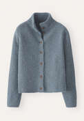 Basket-stitch cardigan, Frosted petrol, webstill