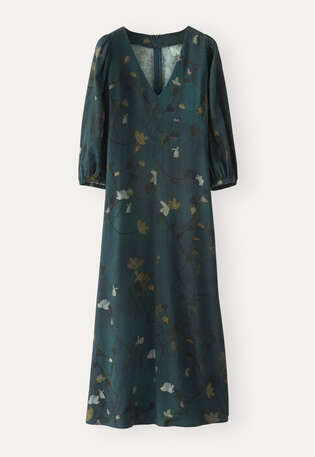 Printed dress, Dark petrol, webstill