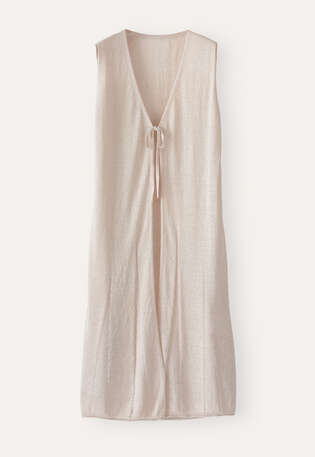 Long knitted waistcoat, Pearl, webstill