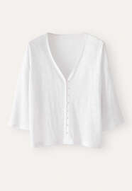 Kimono-style-sleeve jersey top, White, webstill
