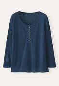 Ribbed-sleeve sweater, Indigo, webstill