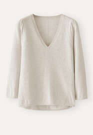 V-neck sweater, Grey pearl, webstill