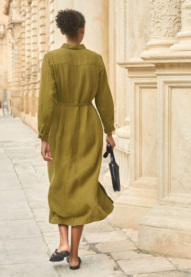 Pocket-detail dress, Dark lime, completeTheLook