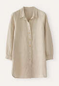 Deep side-split shirt, Natural, webstill