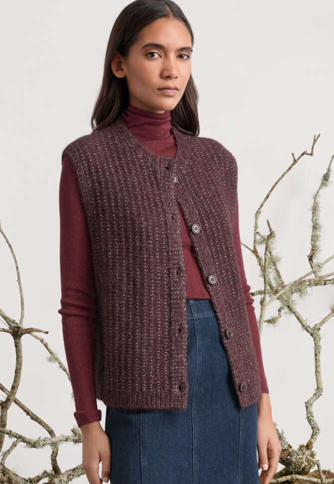 Ribbed sweater, Claret red, completeTheLook
