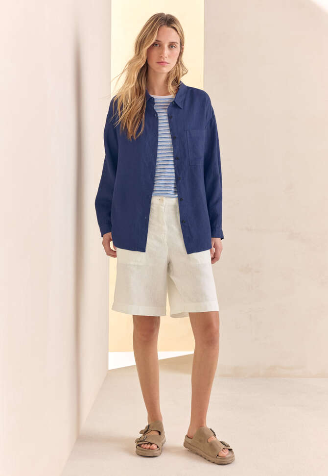 Garment-dyed overshirt, Sapphire blue, completeTheLook