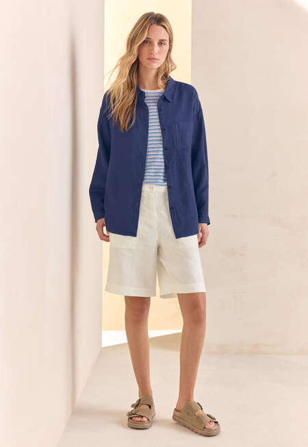 Garment-dyed overshirt, Sapphire blue, completeTheLook