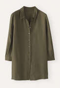 Deep side-split shirt, Dark khaki, webstill