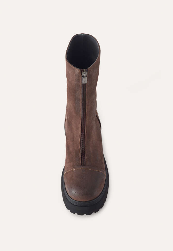 Zip-front boots, Smog, completeTheLook