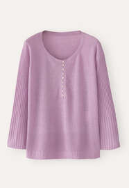 Ribbed-sleeve sweater, Orchid pink, webstill
