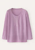 Ribbed-sleeve sweater, Orchid pink, webstill