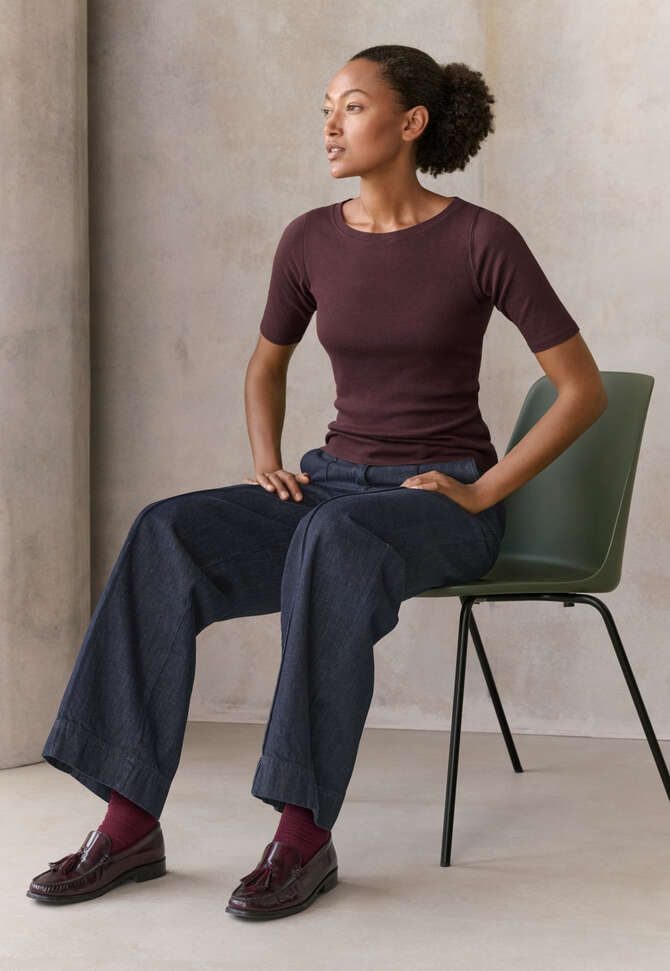 Fine-knit socks, Maroon, completeTheLook