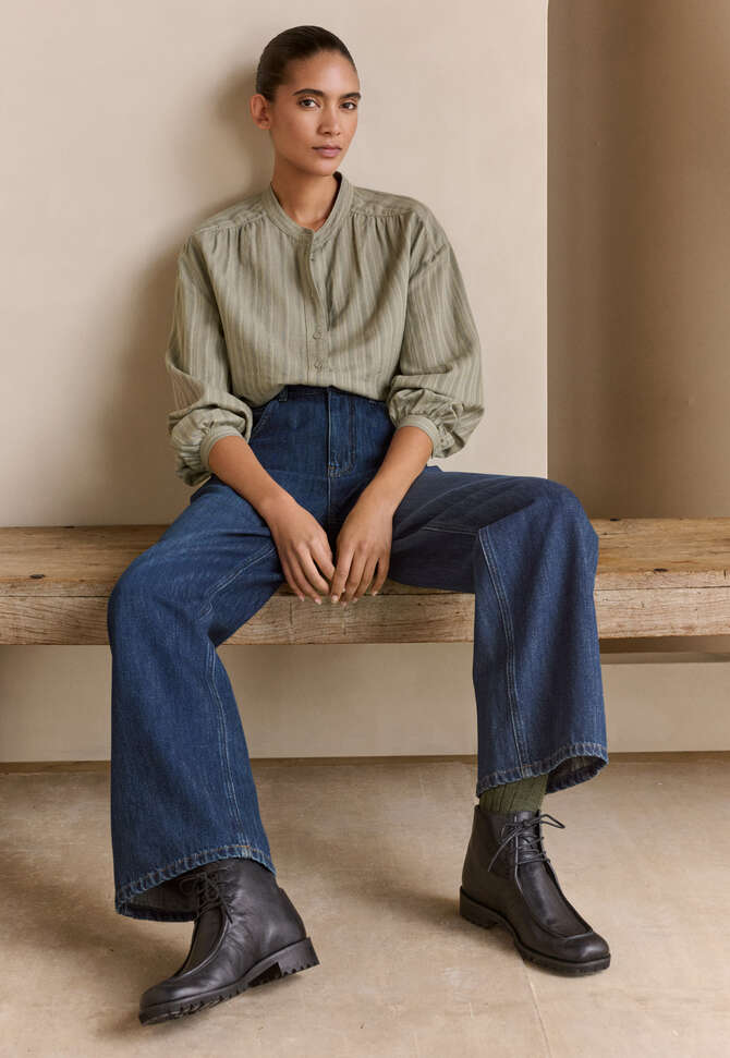 Striped shirt, Olive taupe, completeTheLook