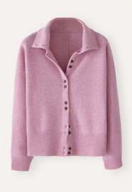Funnel-neck cardigan, Pale raspberry, webstill