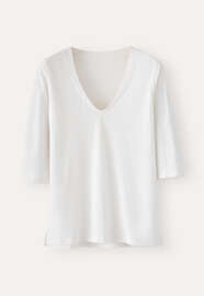 V-neck T-shirt, White, webstill