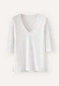 V-neck T-shirt, White, webstill