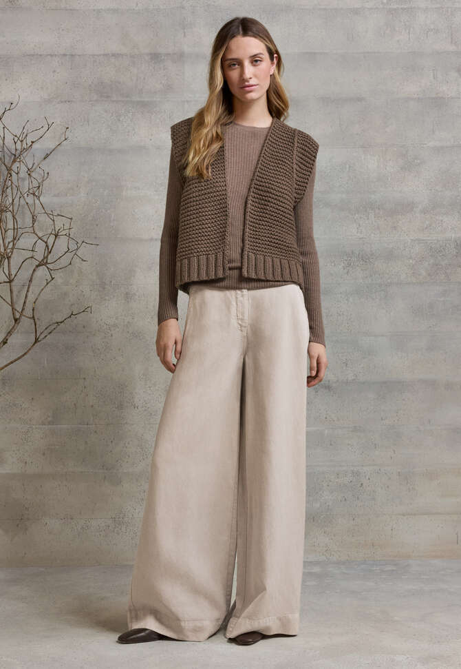 Wide-leg trousers, Pale mink, completeTheLook
