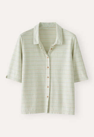 Striped jersey shirt, Mint taupe, webstill