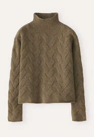 Cable sweater, Moss taupe, webstill