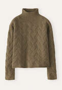 Cable sweater, Moss taupe, webstill