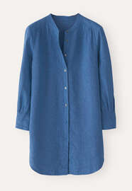 Long curved-hem shirt, Indigo, webstill