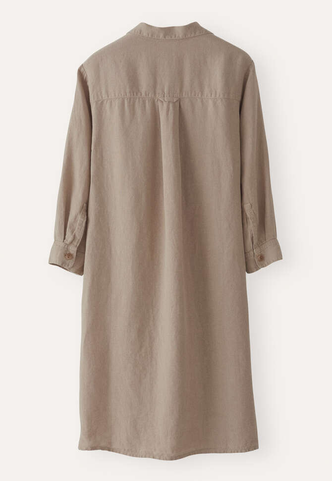 Placket-detail dress, Taupe, completeTheLook