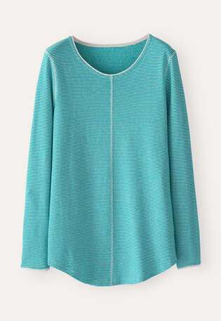 Striped top, Turquoise white, webstill
