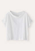 Turned-over neck top, White, webstill