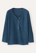 Ribbed-sleeve sweater, Petrol, webstill