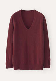 V-neck sweater, Cranberry, webstill