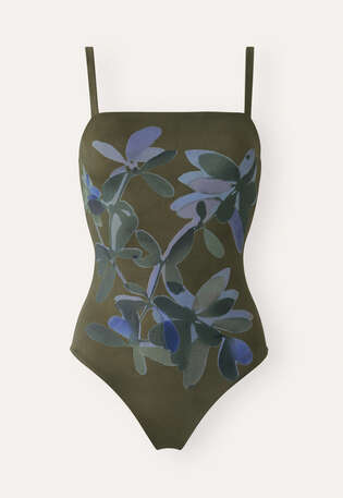 Printed swimsuit, Khaki, webstill