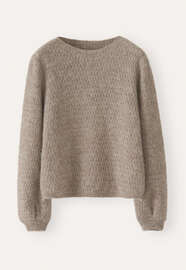 Tuck-stitch sweater, Brown taupe, webstill