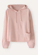 Knitted hoodie, Pale pink, webstill