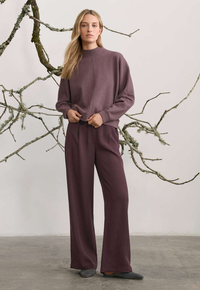 Tuck sleeve sweatshirt, Purple, completeTheLook