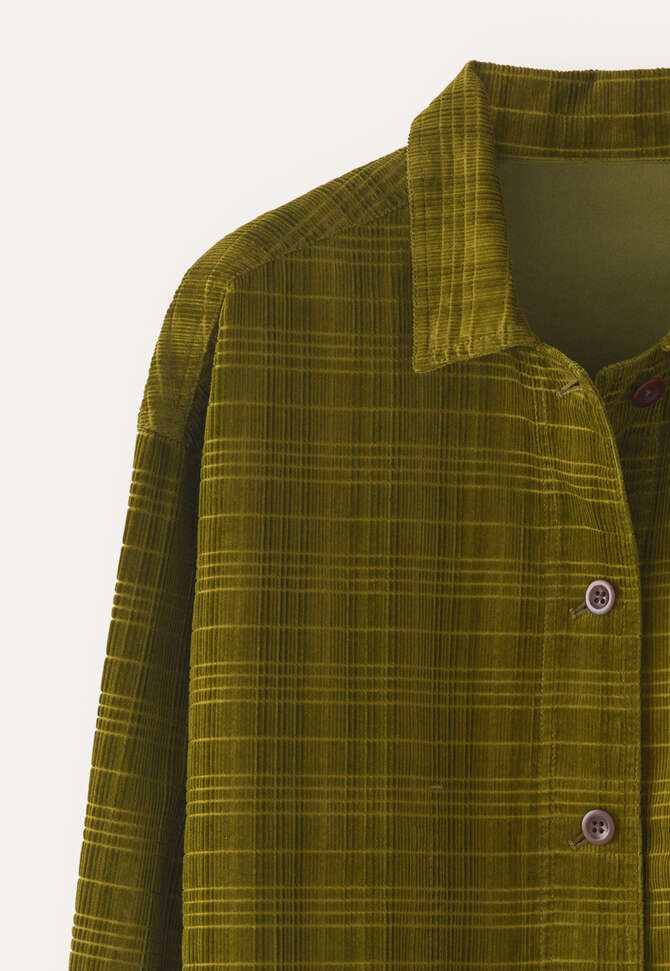 Self-check boxy jacket, Olive green, completeTheLook