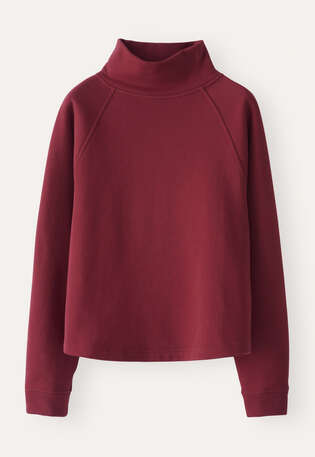 Funnel-neck sweatshirt, Dark red, webstill