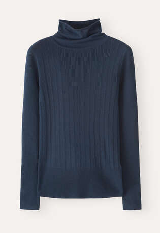 Ribbed sweater, Dark petrol, webstill