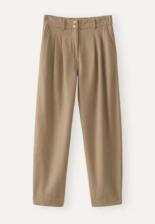 Tapered trousers, Camel grey, webstill