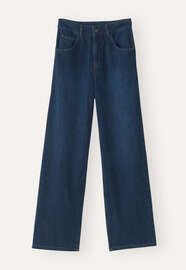 Indigo straight-leg jeans, Dark mid wash, webstill