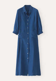 Button-front maxi-dress, Blue ink, webstill