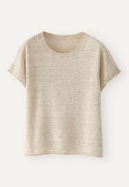 Short-sleeve sweater, M&eacute;lange natural, webstill