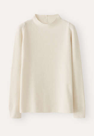 Funnel-neck sweater, Cream, webstill