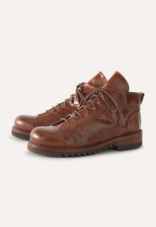 Lace-up boots, Dark tan, webstill