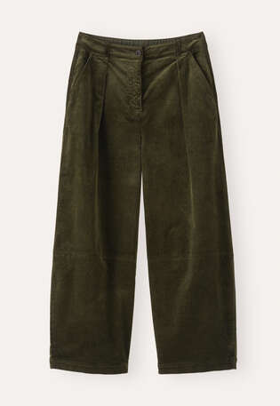Barrel-leg trousers, Dark pine, webstill