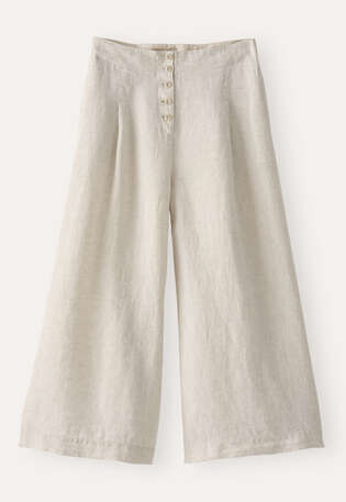 Pleat-front culottes, Pale natural, webstill