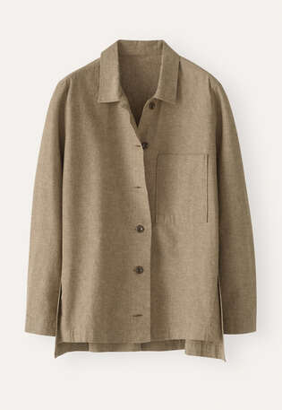 Structured overshirt, Olive tan, webstill