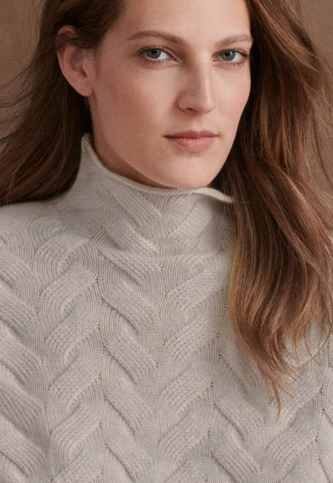 Cable sweater, Grey pearl, completeTheLook