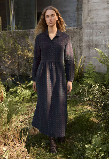 Cross-pattern dress, Dark prune, completeTheLook